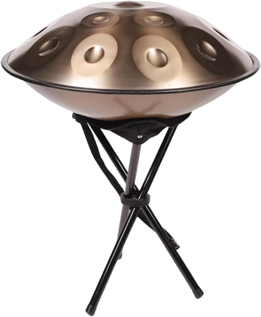 440HZ Steel Drum in 22Inch D Minor 12 Notes Hand Pan Drum Percussion Musical instrument with Soft Hand Pan Bag (12 Notes Gold Handpan)