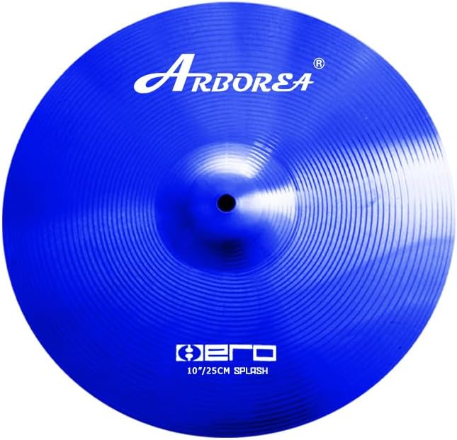 Arborea Cymbal Pack for Drum 7 pcs Blue Hero Series Include 14'Hihats 16'Crash 20'Ride Bonus 10' Splash 16'Ozone Stacker 18' China Cymbal Free Cymbal Bag