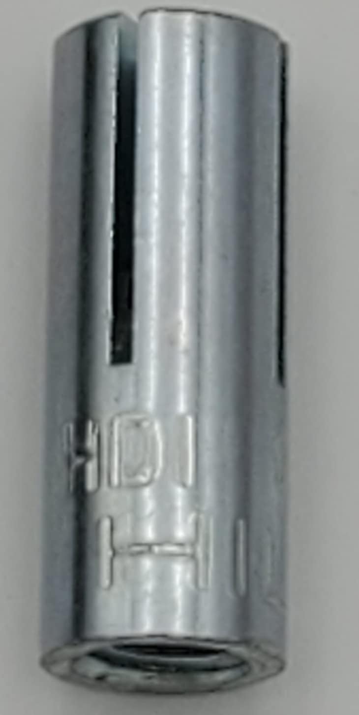 HILTI 100 pack HDV 1/4' Drop in Anchor, Steel, Zinc-plated, Internal thread size 1/4 in, Fastener Type Alloy Steel, Finish Type Plated