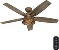 Hunter Fan 52 inch Casual Weathered Copper Indoor Ceiling Fan with LED Light Kit and Remote Control (Renewed)