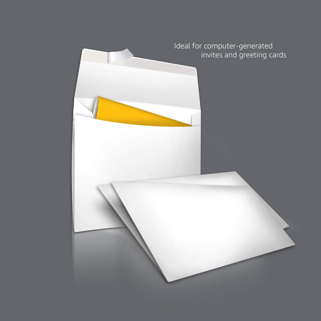 Amazon Basics A9 Blank Invitation Mailing Envelopes,Peel & Seal,No Licking,5-3/4 x 8-3/4 Inches,White,(Pack of 1000)