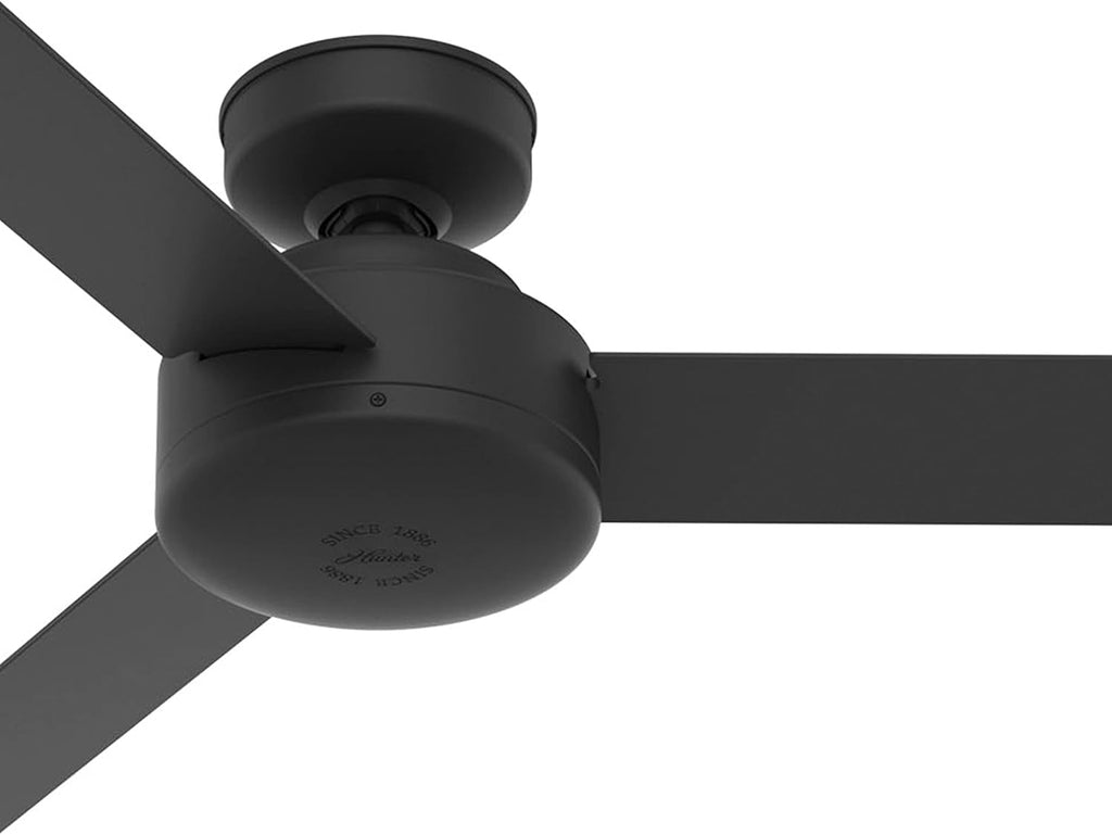Hunter Fan 52 in Contemporary Matte Black Finish Indoor Ceiling Fan with 3 Blades (Renewed)