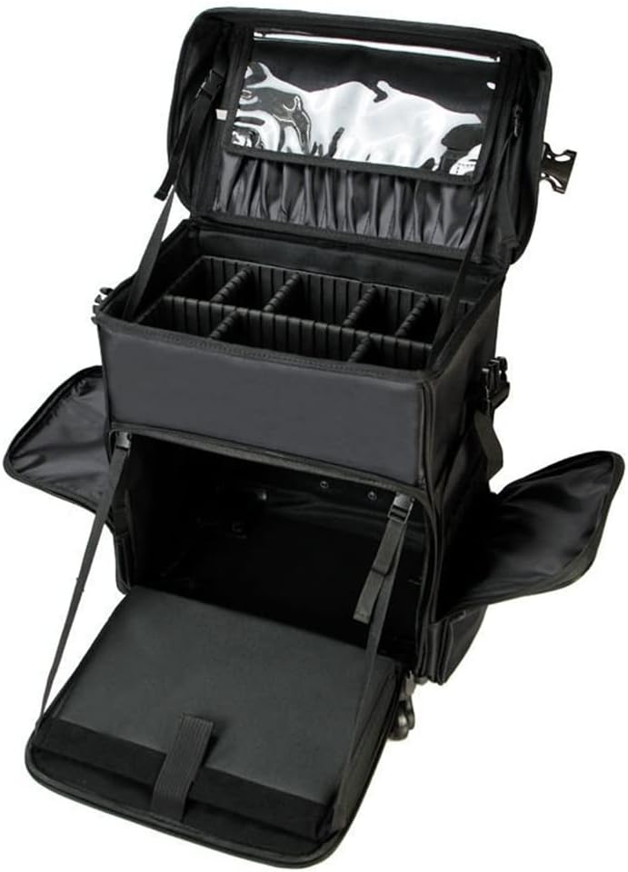 Large Trolley Makeup Case Nail Art Toolbox Suitcase Ladies Beauty Tattoo