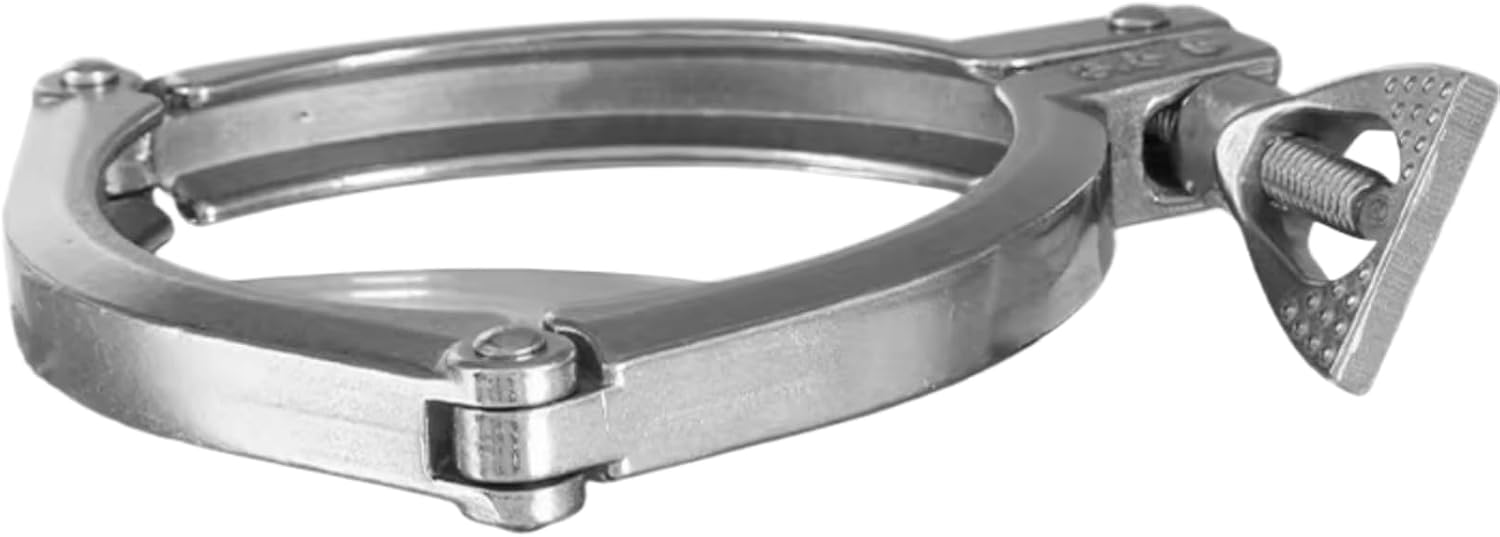 5.5' three pieces Clamps, 304 Stainless Steel ISO Three Segment Heavy Duty Tri-Clamp sanitary tri clamps, fit ferrules SS Pipe clamps (5.5')