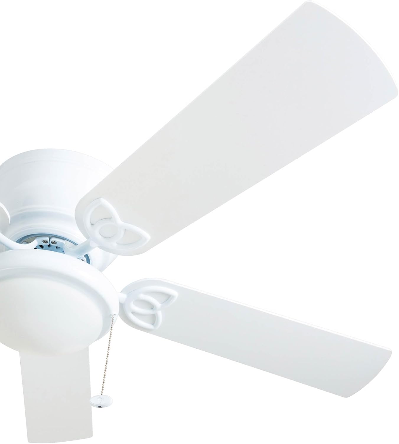 Prominence Home Benton Traditional 52 Inch Ceiling Fan with Light, LED Flush Mount Ceiling Fan, Indoor Fan with 5 Blades, White and Gray Oak Blade Finish Options, White (50852-01)