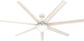Hunter 70 inch Indoor Ceiling Fan with LED Light and Wall Control - White Smart Ceiling Fan, Standard Mount, 7 Blades, For Bedroom or Living Room, Quiet - Phenomenon 51378, Matte White