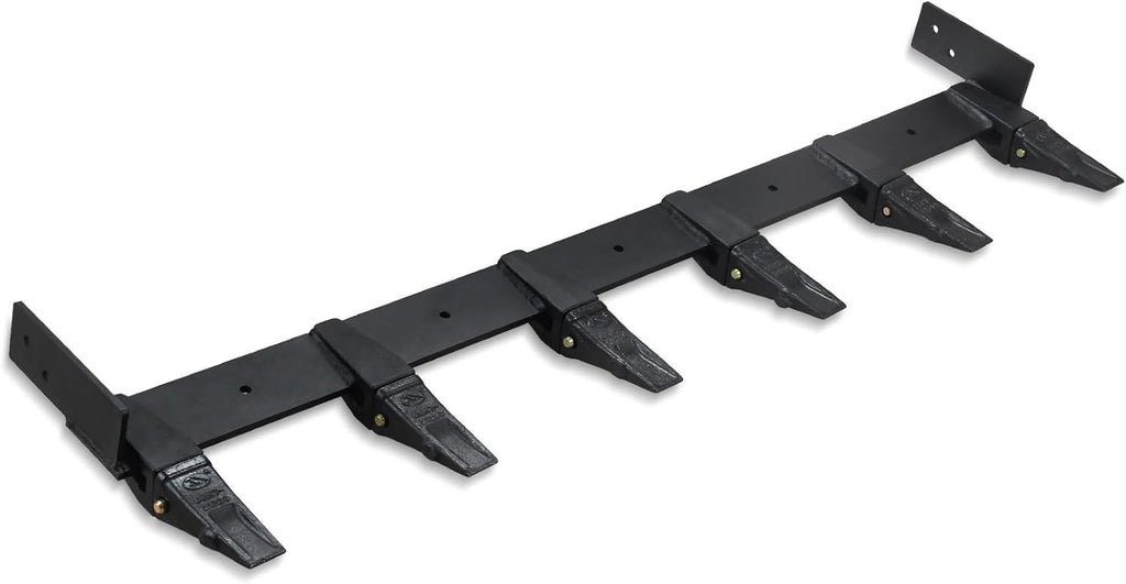 Bucket Tooth Bar for Tractor, 59inch Clamp On Debris Forks 4000 Lb Capacity for Loader Or Skid Steer Heavy Duty Bucket Tooth Kit