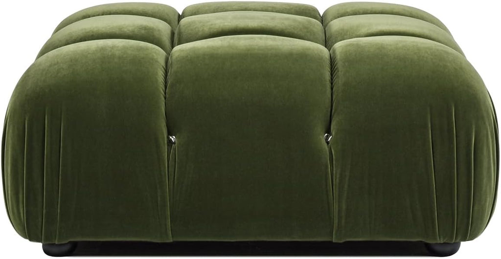 Jennifer Taylor Home Marcel 36' Bubble Modular Modern Cocktail Ottoman, Olive Green Performance Velvet