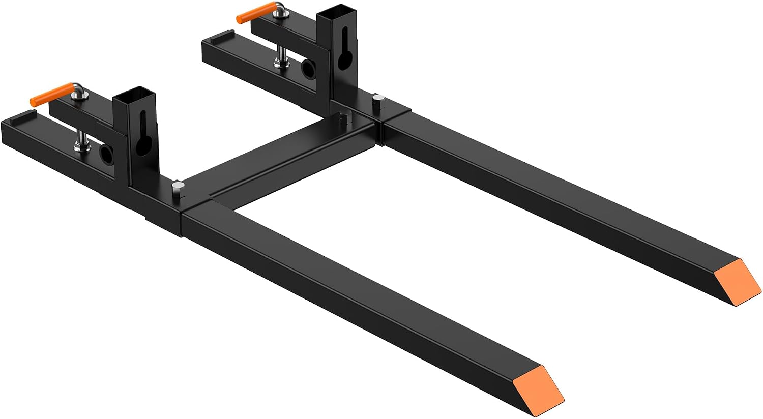 GAOMON Heavy Duty Clamp-On Pallet Forks for Tractor Buckets 60 Inch Pallet Forks, 2000 lbs Capacity gaoAdjustable Stabilizer Bar, Compatible with Skid Steers, Loaders, Compact Tractors