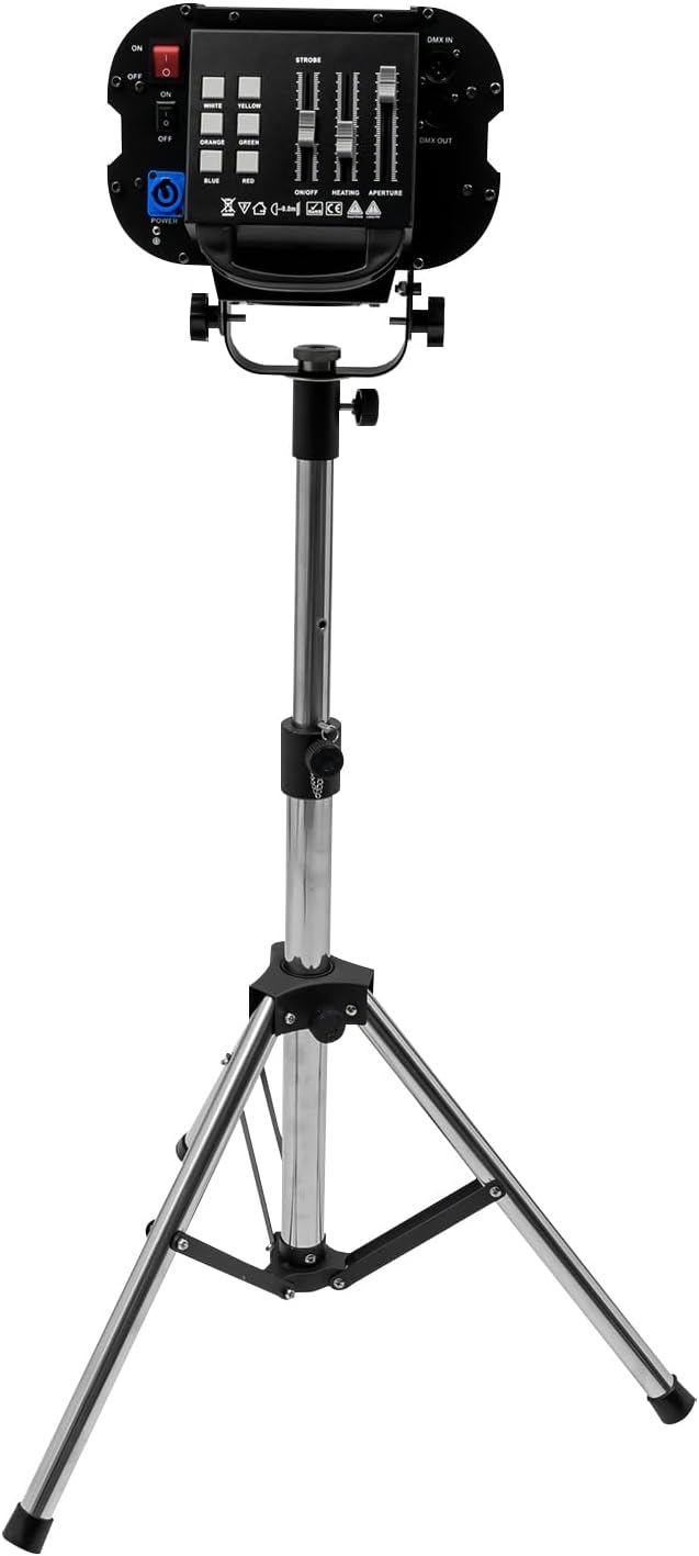 LED Stage Spotlight 440W 110V, DJ LED Lighting Follow Spot with Tripod Bracket DMX/Manual Control Follow Spot Light Adjustable Aperture 6 Colors for Party Disco Clubs Stage Effect (440W)