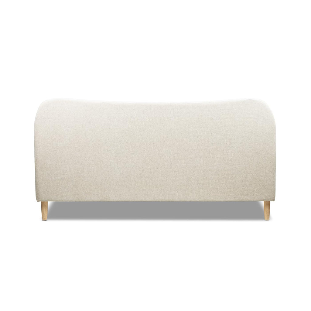 Jennifer Taylor Home Roman Curved Headboard Upholstered Platform Bed, King, Oatmeal Light Beige Chenille