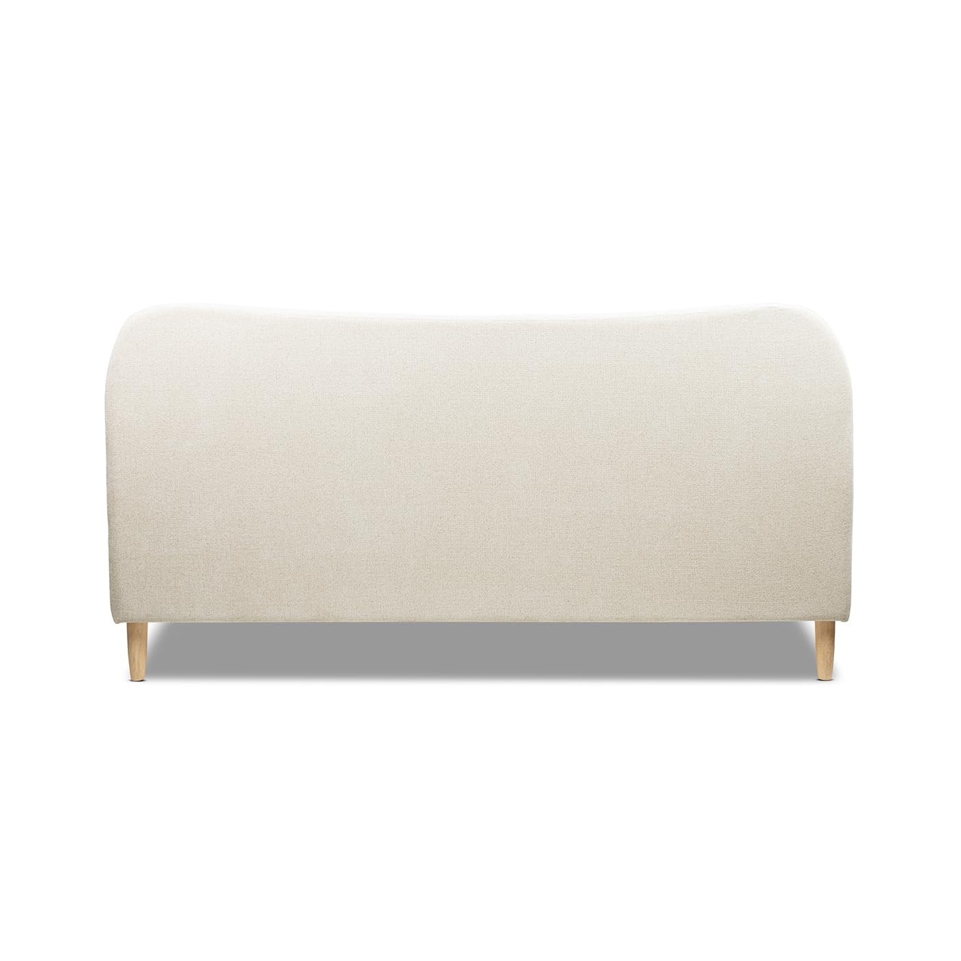 Jennifer Taylor Home Roman Curved Headboard Upholstered Platform Bed, King, Oatmeal Light Beige Chenille