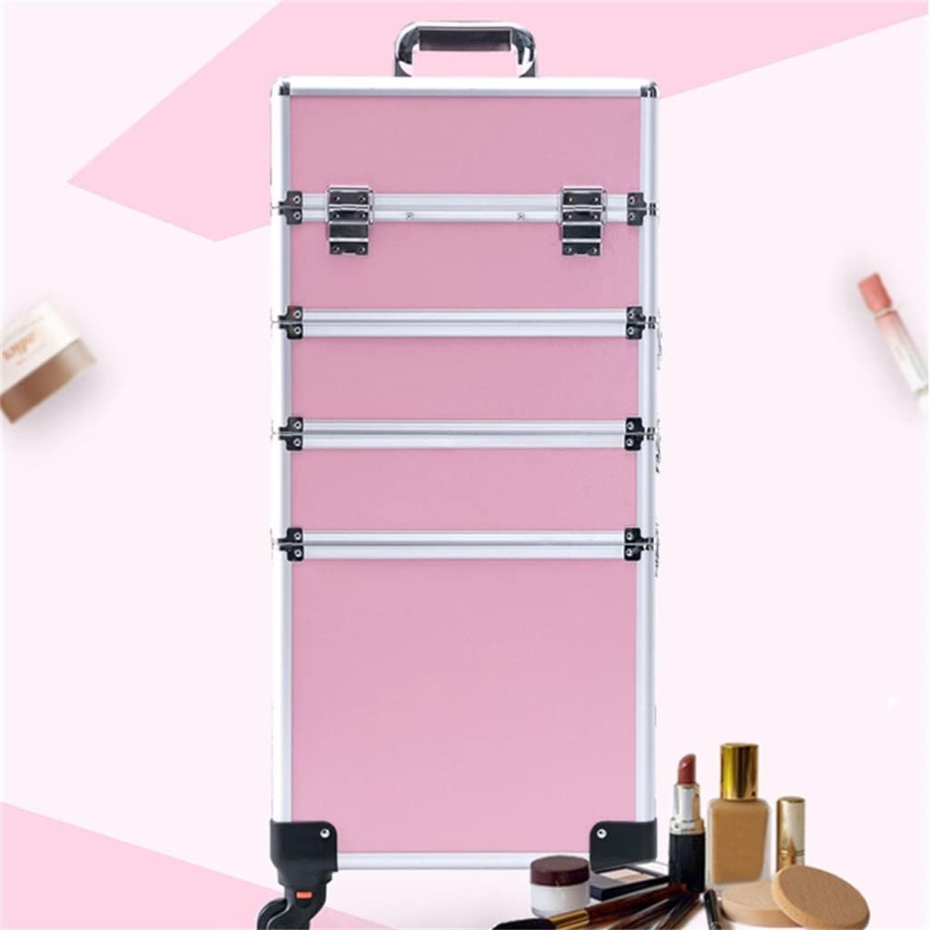 Women's Trolley Cosmetic Bag With Wheels Nail Makeup Tool Box Detachable Foldable Beauty Suitcase Travel