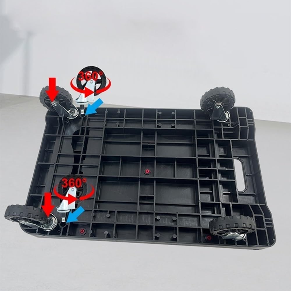 Hand Truck Cart - Portable Flatbed Trolley, Lightweight Heavy-Duty Push-Pull Handcart for Easy Carrying & Loading