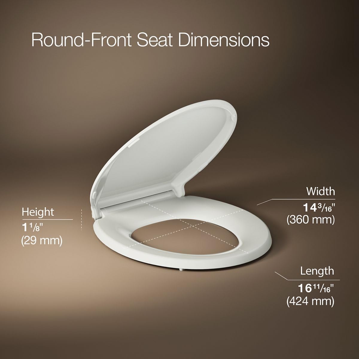 KOHLER 4639-RL-NY Cachet ReadyLatch Round Toilet Seat Soft Close, Dune (Pack of 2)