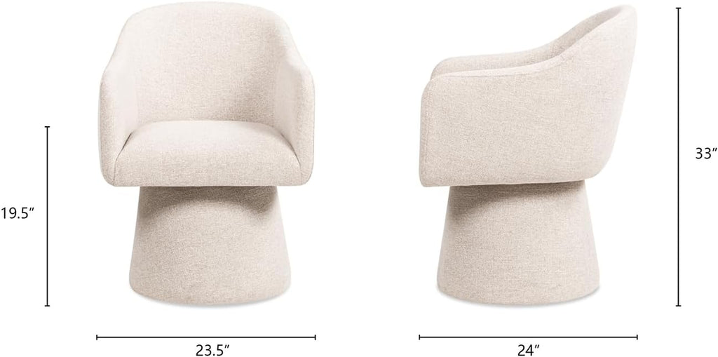 Jennifer Taylor Home Marcy Swivel Upholstered Dining Arm Chair, Simple Gray Chenille
