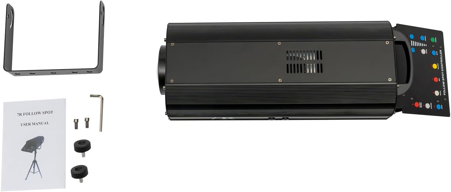 230W Professional Beam Moving Head Spotlight, Stage Light with Adjustable Tripod, Manual Control for Strobe & Color Change, DJ Lighting for Club, Concert, Wedding, Party