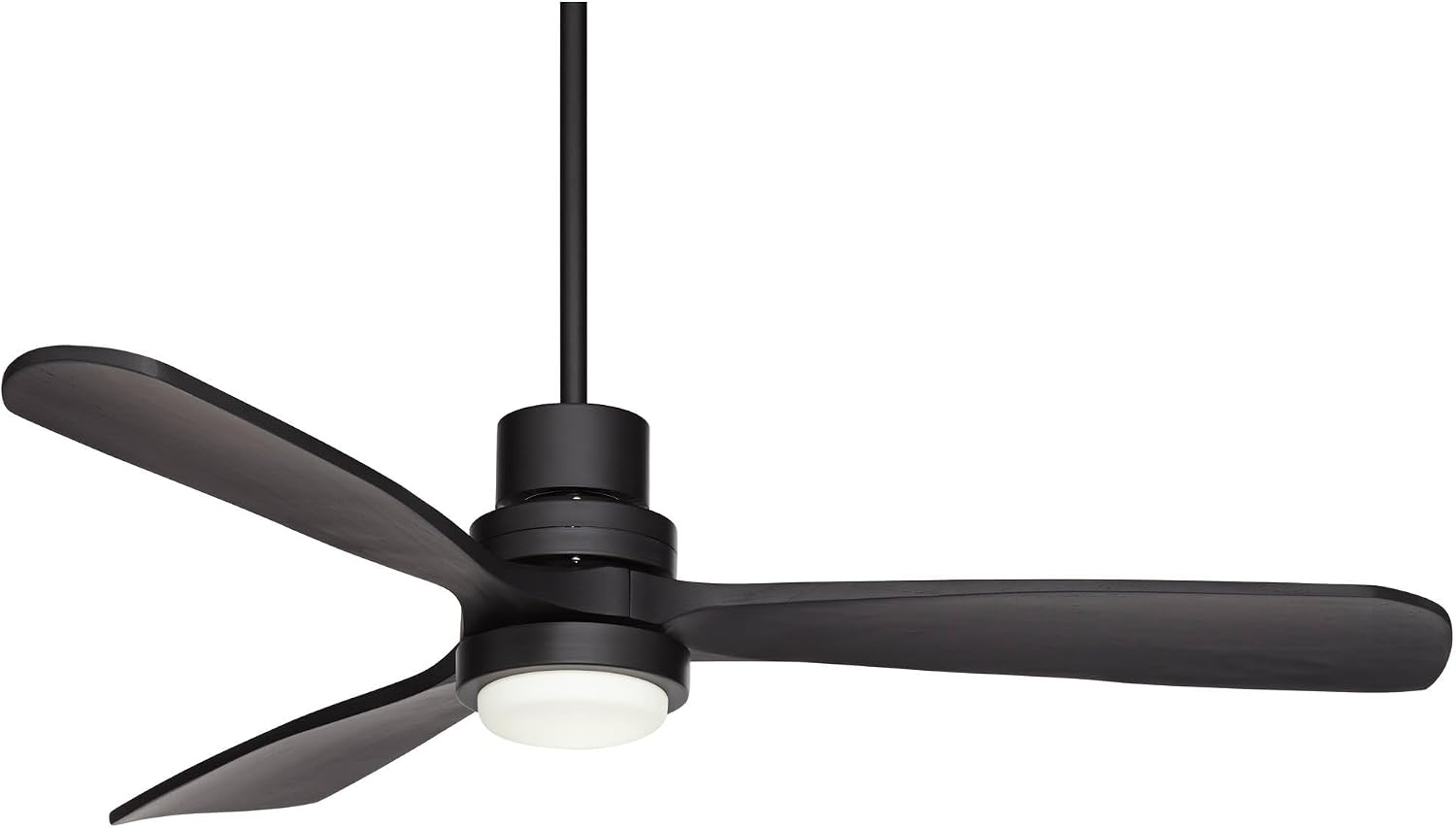Casa Vieja 52' Delta DC Modern Indoor Outdoor Ceiling Fan 3 Blade CCT LED Light Remote Control Matte Black Finish Wood Blades Bedroom Living Room Kitchen Garage Dining DC Motor Decorative Dimmable