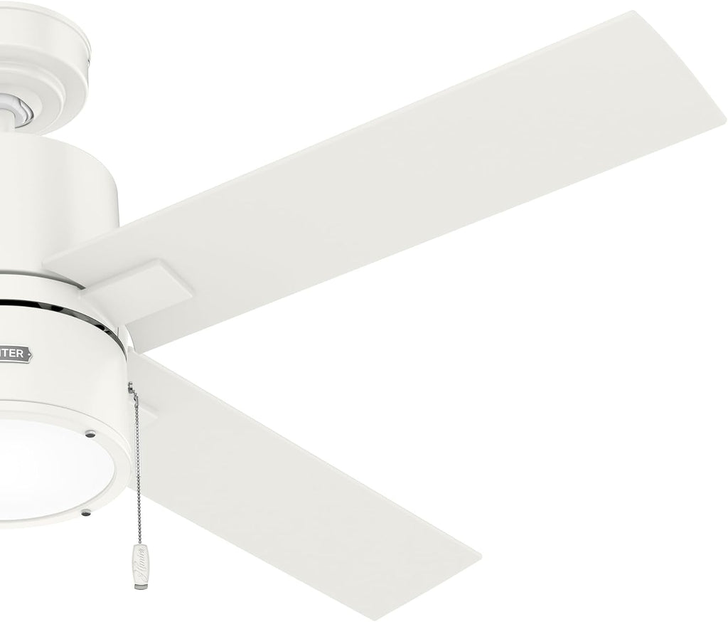 Hunter 52 inch Beck Fresh White Ceiling Fan with LED Light Kit and Pull Chain