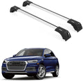 ERKUL Roof Rack Cross Bars for Audi Q5 2018-2026 | Aluminum Crossbars with Anti Theft Lock for Rooftop | Compatible with Flush Rails - Silver