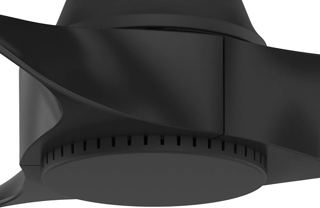 Hunter Fan 52 Inch Matte Black Ceiling Fan with 3 Blades, Indoor/Outdoor Ceiling Fan for Living Room, Bedroom, Farmhouse, Kitchen, Patio (Renewed)