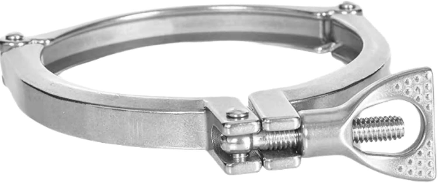 8' three pieces Clamps, 304 Stainless Steel ISO Three Segment Heavy Duty Tri-Clamp sanitary tri clamps, fit ferrules SS Pipe clamps (8')