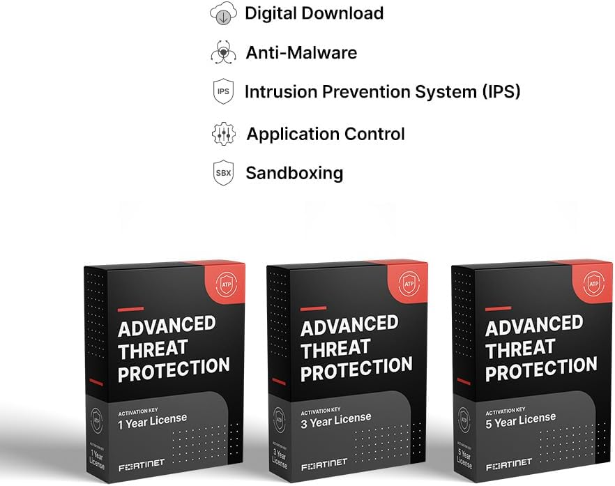 Fortinet FortiGuard 1 Year Advanced Threat Protection for FortiGate-200E (FC-10-00207-928-02-12) | IPS, Advanced Malware Protection Service, App. Control, and FortiCare Premium