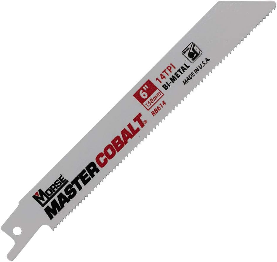 50 Pc MK Morse Master Cobalt Bi-Metal Reciprocating Saw Blades 14 TPI 6' x 3/4' x .035' Metal Wood Cutting for Industrial Shop DIY Hobby