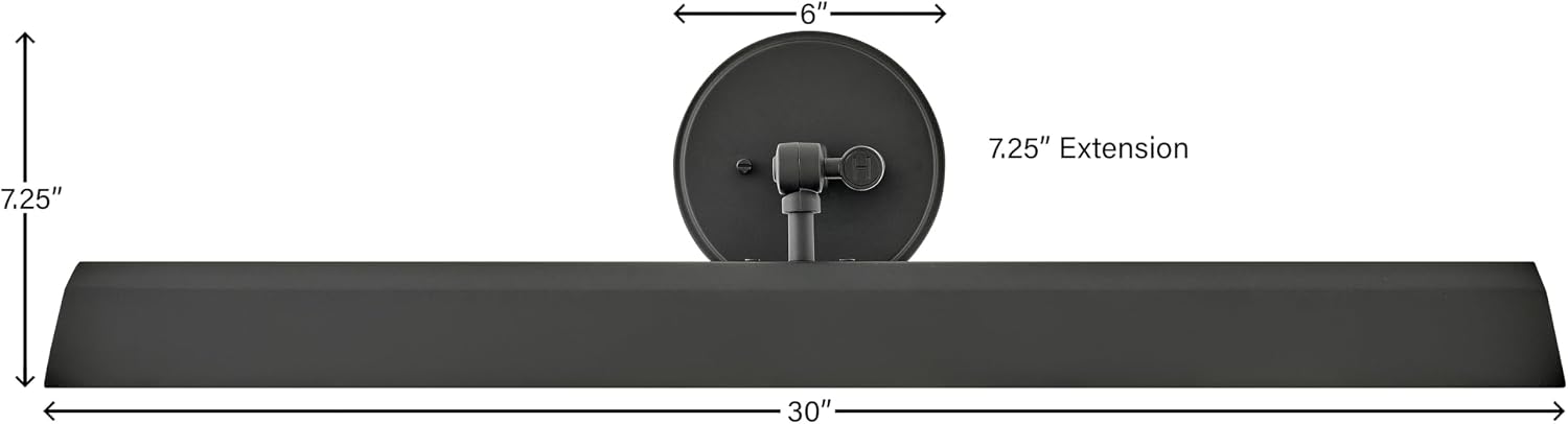 Hinkley Arti Large Adjustable Accent Picture Light, Black