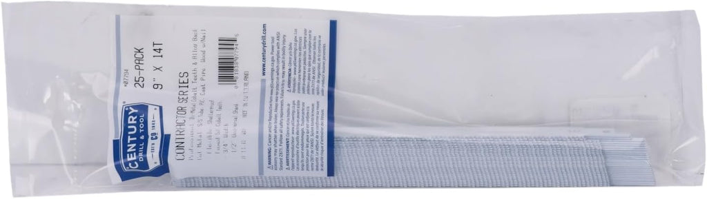 Century Drill & Tool 07794 9' Contractor Series Bi-Metal Reciprocating Saw Blade, 14T, 25 Pack