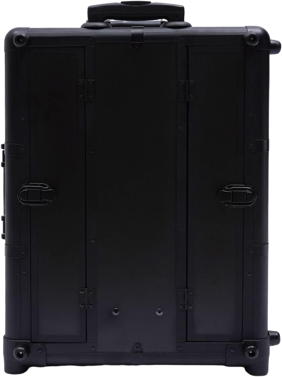 3 Tiers Rolling Makeup Train Case, Portable Makeup Vanity Station 12V Chargeable Cosmetic Trolley Lockable Storage Organizer with LED Light & Mirror & Wheels, Adjustable Height for Travel (Black)