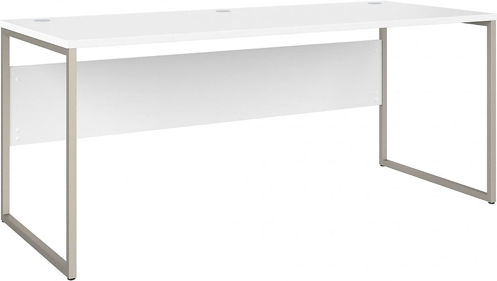 Bush Business Furniture Hybrid 72W x 30D Computer Table Desk with Metal Legs in White