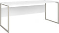 Bush Business Furniture Hybrid 72W x 30D Computer Table Desk with Metal Legs in White