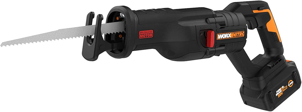 Worx Nitro WX516L 20V Power Share PRO 4.0Ah Cordless Reciprocating Saw with Brushless Motor