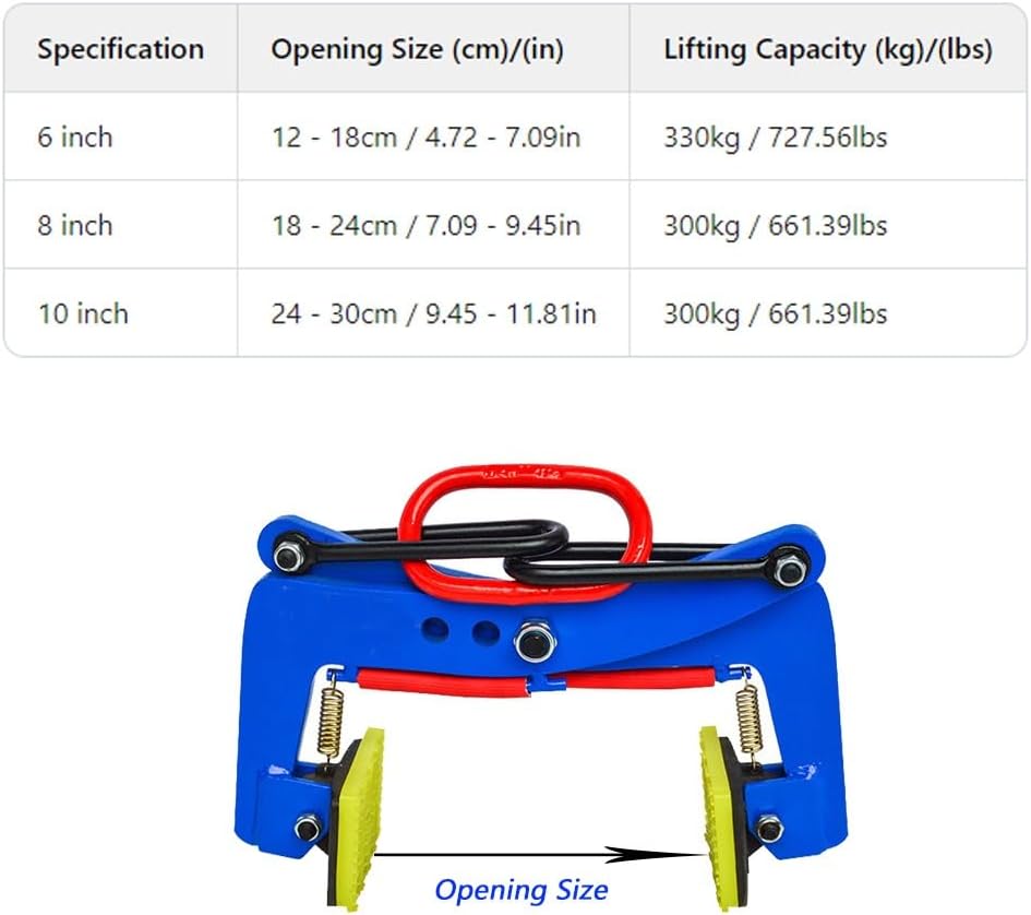 Granite Lifting Clamp With Hanging Ring Available In 6 Inch 8 Inch And 10 Inch Vertical Stone Clamps Heavy Duty Stone Carrying Clamps Ideal For Safe Lifting And Transporting Stone Slabs(10 inch)