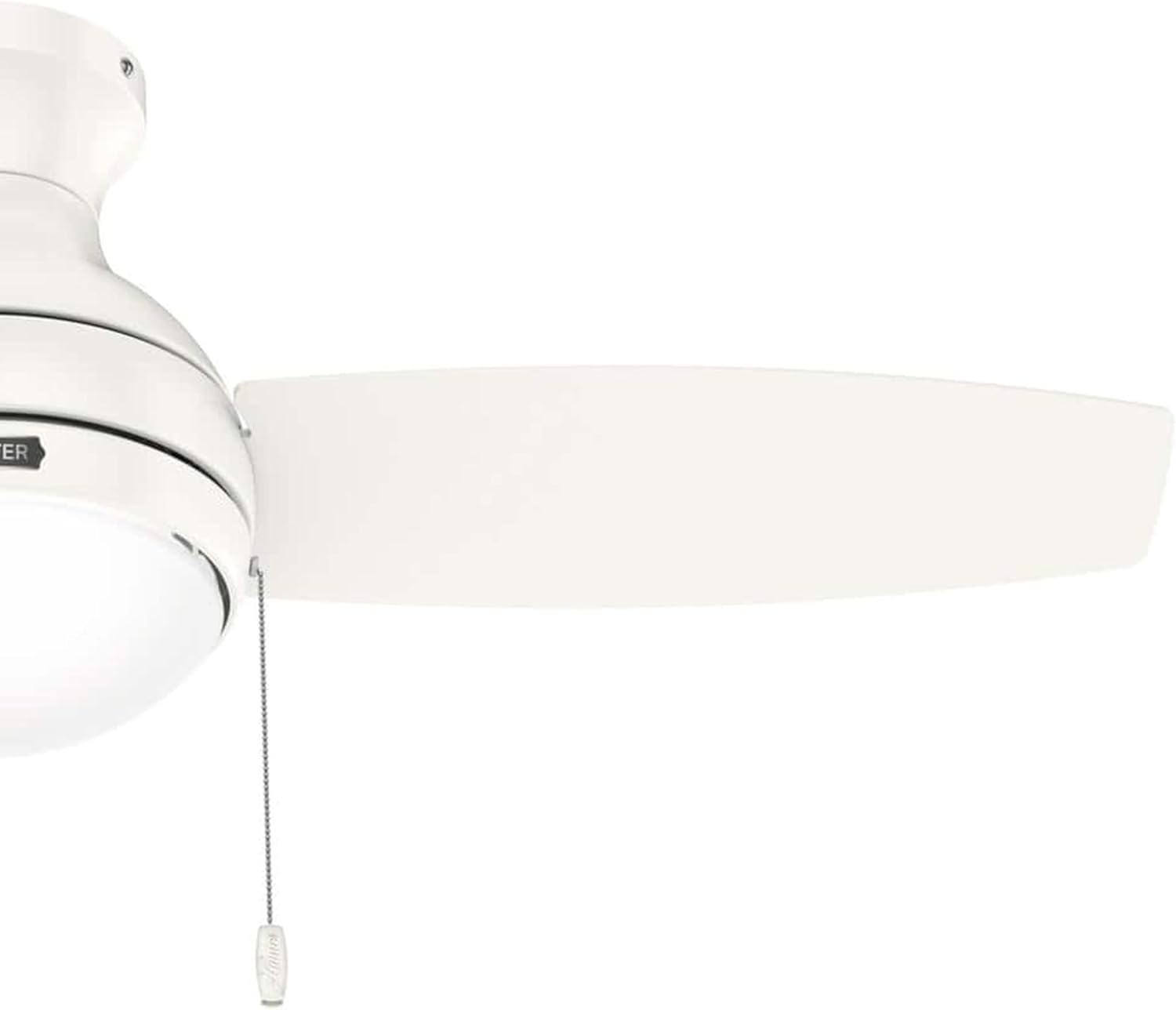 Hunter Fan 44 inch Fresh White Indoor Ceiling Fan with Light and Pull Chain for Bedroom, Living Room, Office, Basement, Kitchen (Renewed), CC5C27C65
