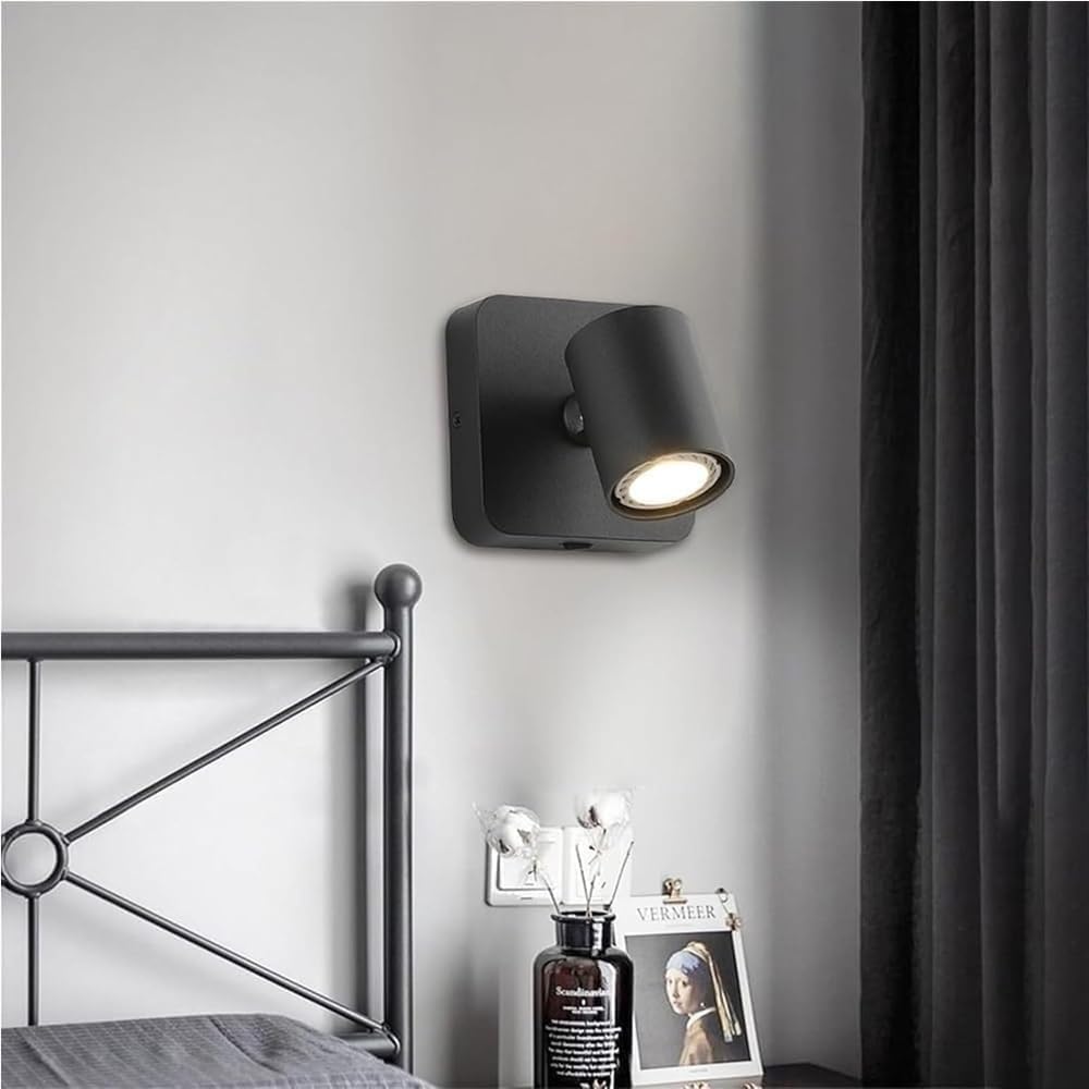Adjustable GU10 Wall Sconce Bedside Reading Lamp Rotatable Indoor Spotlight for Bedroom Office Study