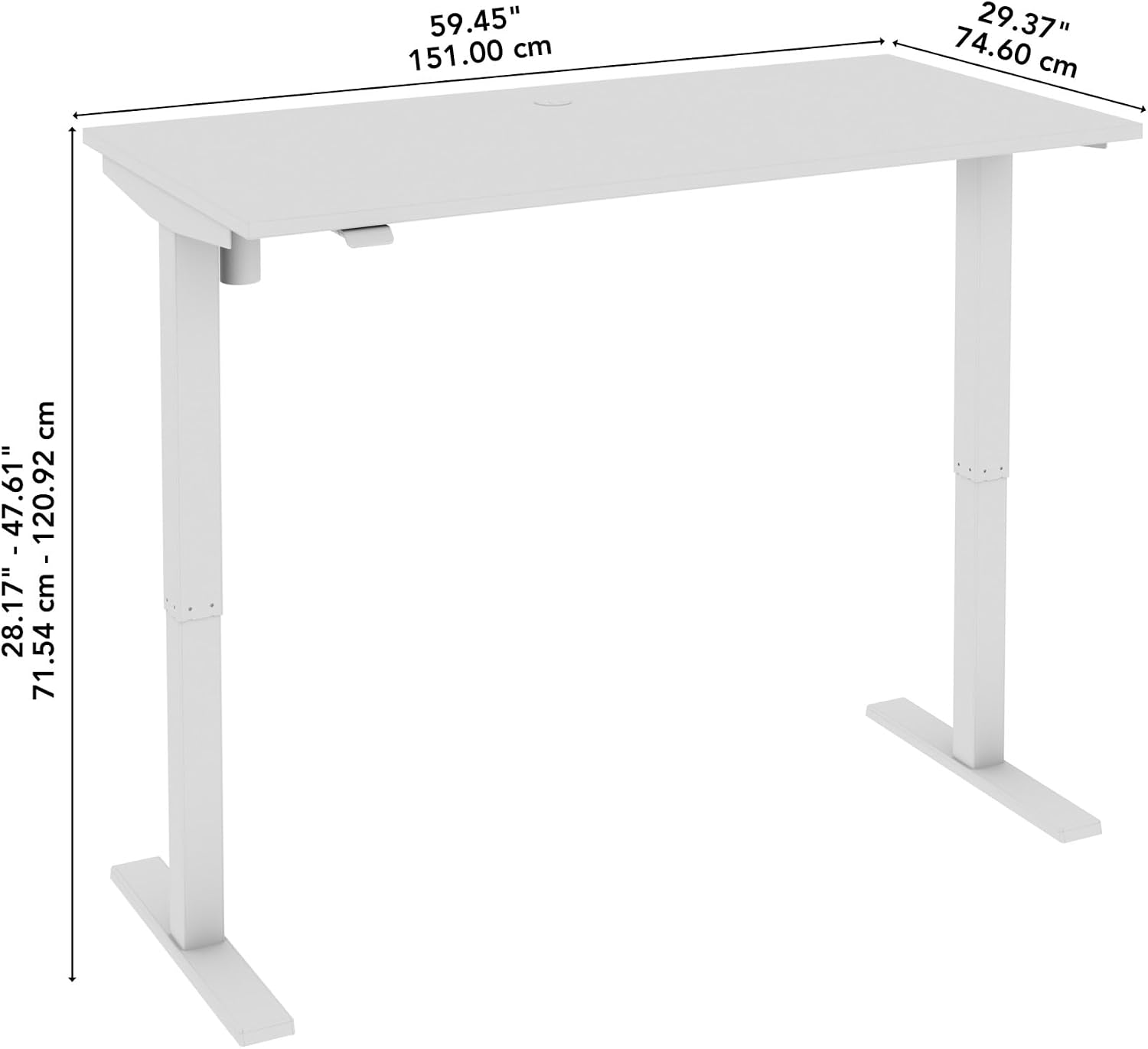 Bush Business Furniture 60-inch Electric Height Adjustable Standing Desk, Ergonomic Sit-Stand Computer Table for Home and Professional Office, Move 40 Series, Hansen Cherry with White Base