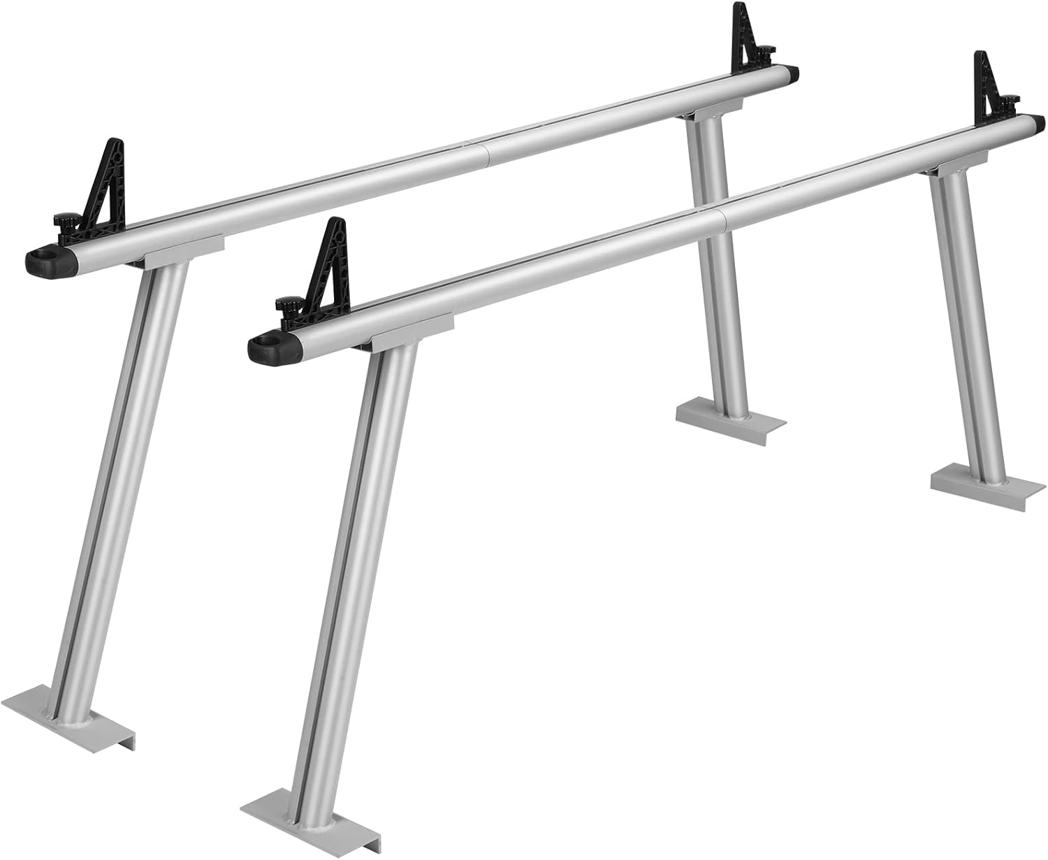 VEVOR Truck Rack, 800 lbs Capacity, 71'x32' Aluminum Ladder Rack for Truck with 8 Non-Drilling C-Clamps, Heavy Duty Truck Bed Rack Two-Bar Set for Kayak, Surfboard, Lumber, Ladder