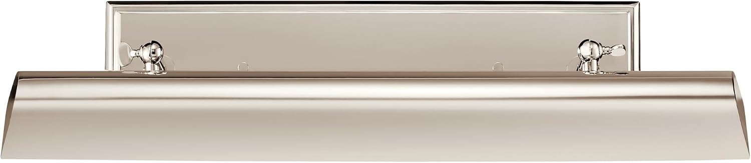 Kichler Carston 2-Light Picture Light, Updated Traditional Light in Polished Nickel with White Interior, for Framed Art, Mirror or Built-in Shelving (4.75' x 24.25'), 52686PN