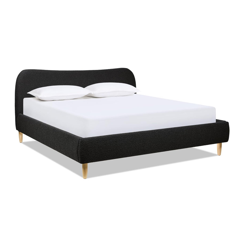 Jennifer Taylor Home Roman Curved Headboard Boucle Upholstered Modern Platform Bed Frame