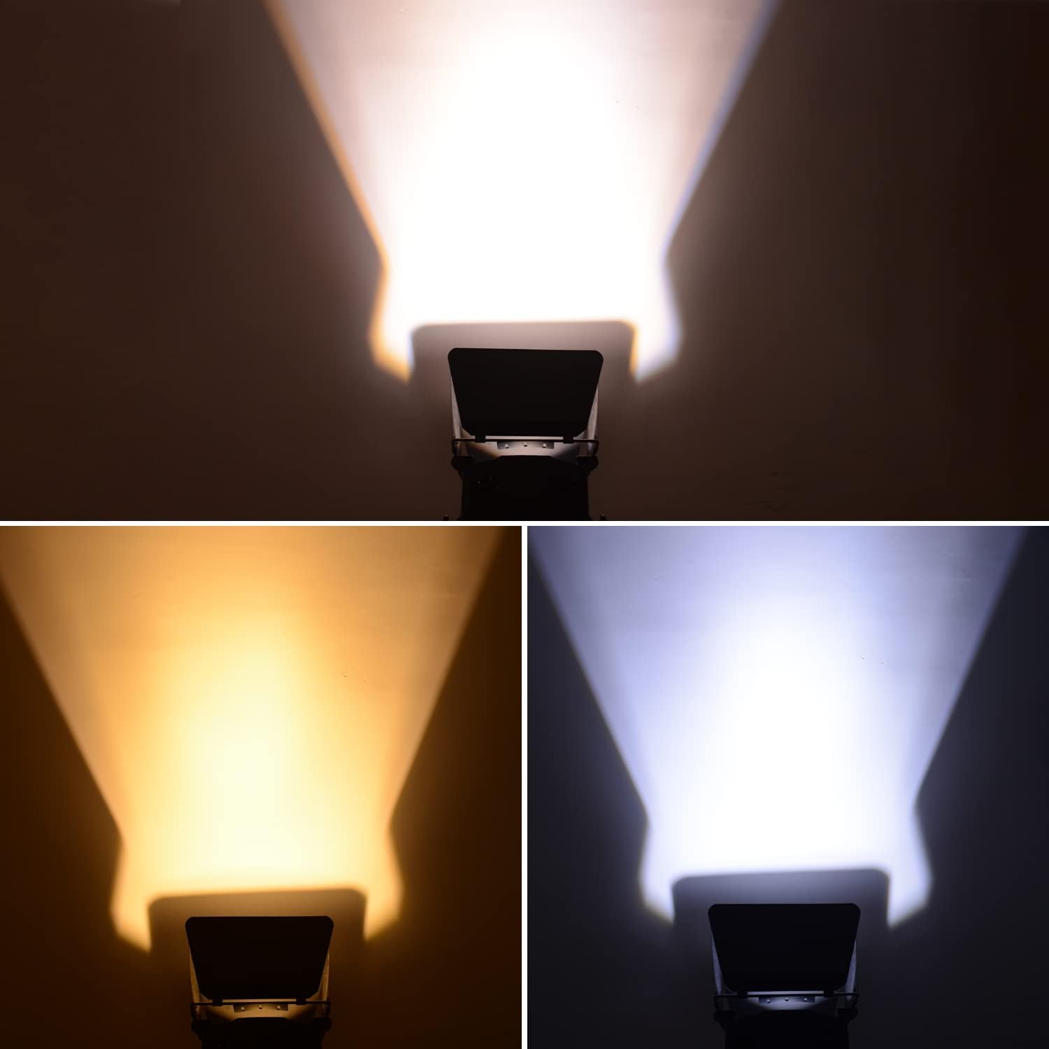 BETOPPER Stage Spotlights with/Barn Door, 200W COB Stage Lights, Warm & Cold White LED DMX Lights, Master-Slave Spot Light Strobe Lighting, Fresnel Light for Church Wedding Theater Photo Studio(4)
