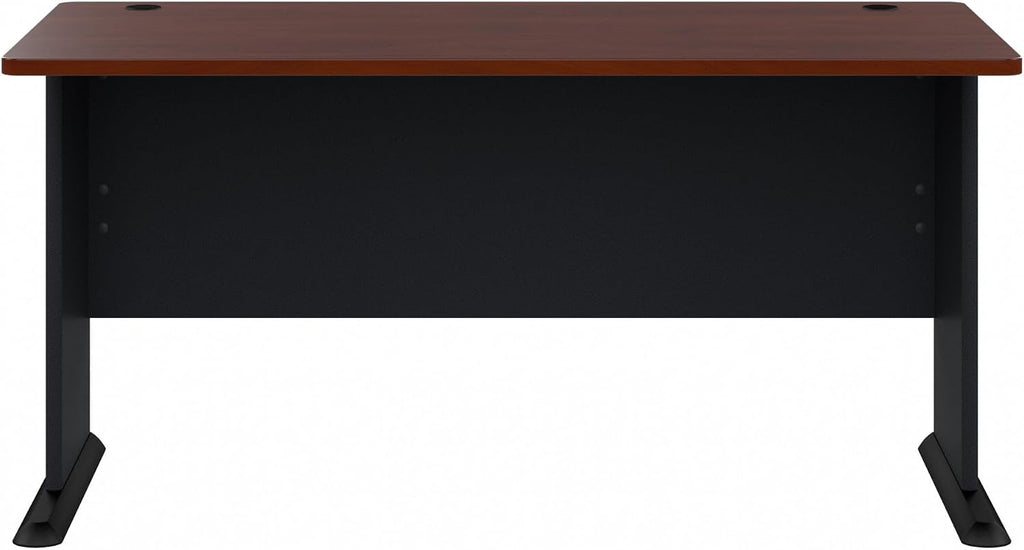 Bush Business Furniture Series A 60W Computer Desk in Hansen Cherry and Galaxy, Large Office Table for Home or Professional Workspace