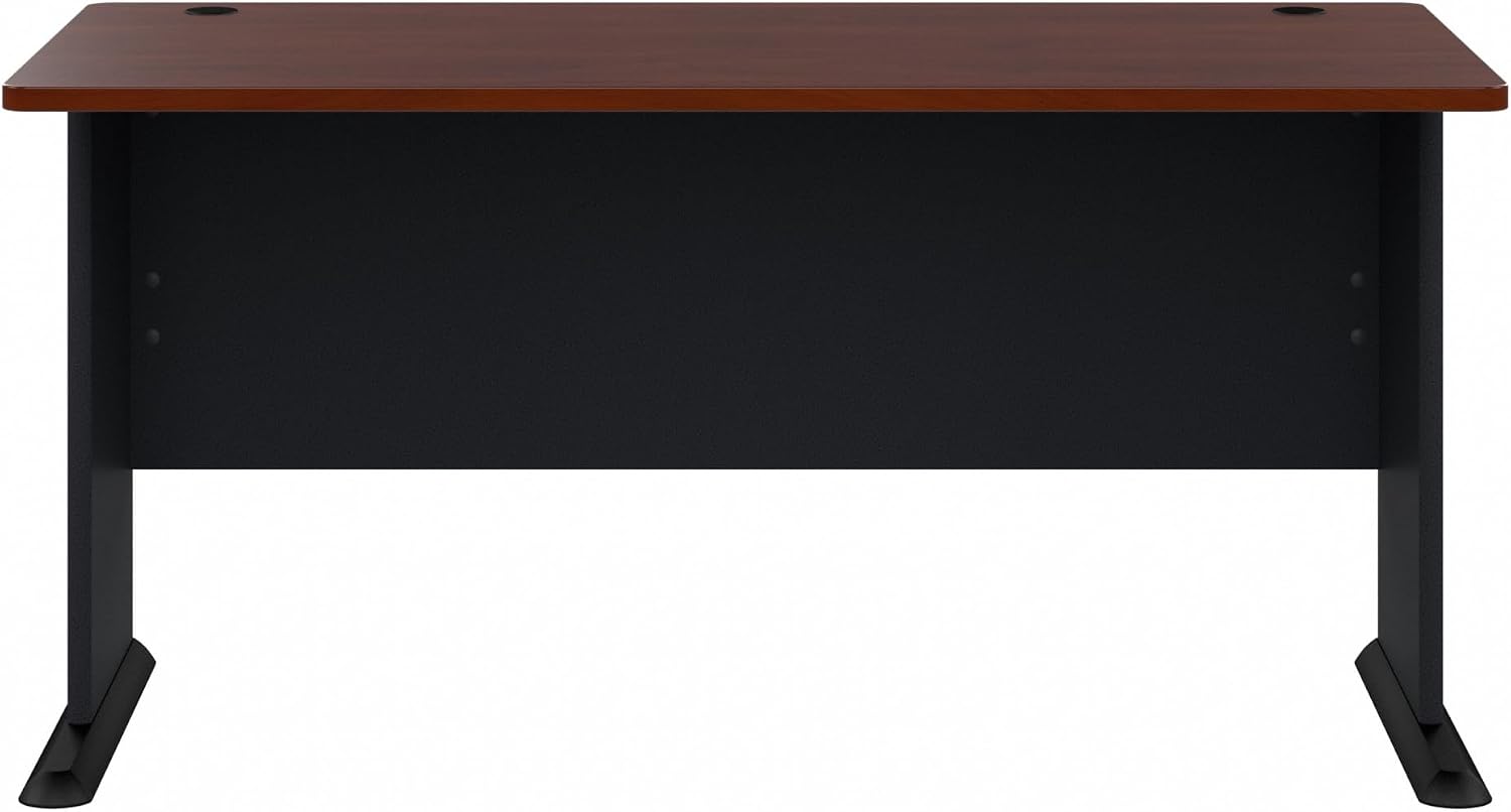 Bush Business Furniture Series A 60W Computer Desk in Hansen Cherry and Galaxy, Large Office Table for Home or Professional Workspace