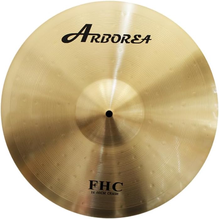Arborea Brass Cymbal Set 10' Splash 13' Hi-Hats 14' Crash 4 Pcs FHC Series Professional Drum Percussion Durable Bright Sound