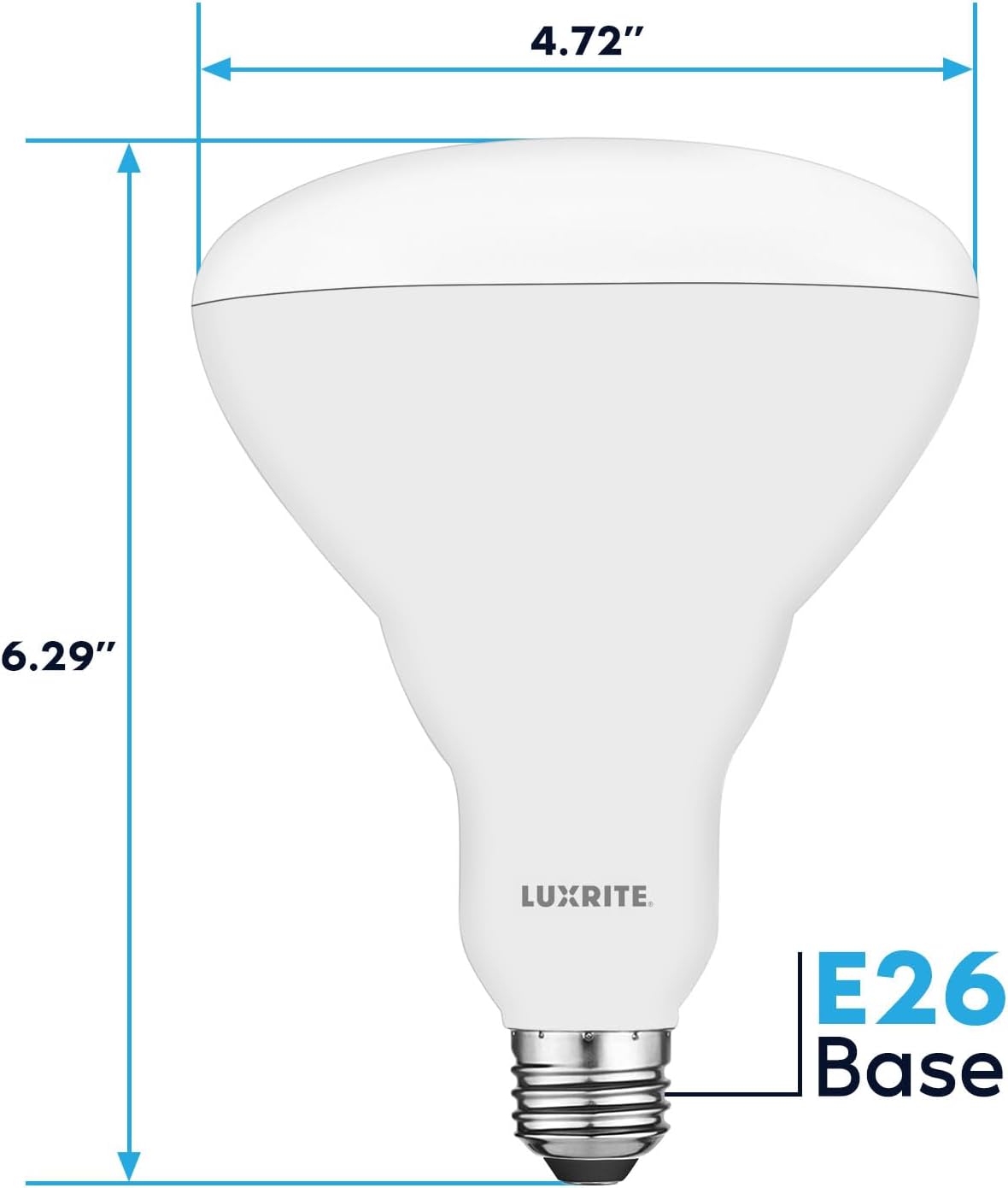 Luxrite BR40 LED Light Bulbs, 85W Equivalent, 3500K Natural White, Dimmable, 1100 Lumen, LED Flood Light Bulb, 13W, E26 Medium Base, Indoor/Outdoor - Perfect for Office and Recessed Lighting (12 Pack)