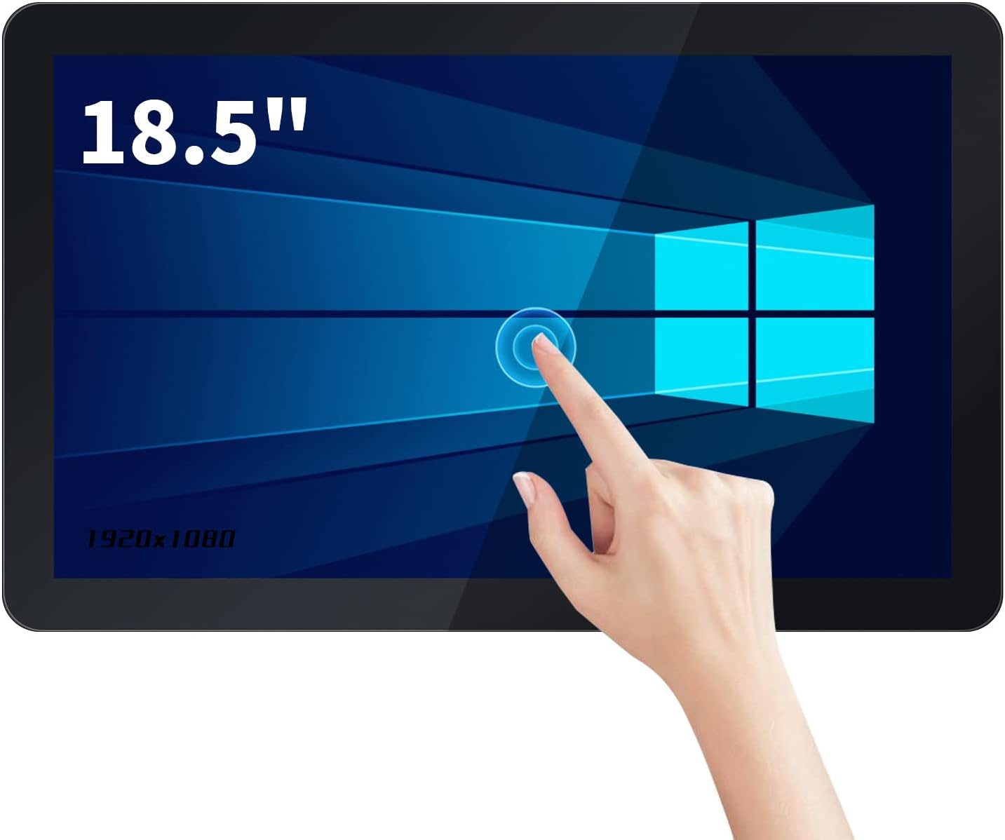 18.5 inch Touchscreen Industrial Computer Monitor, Wall Mountable WiFi & BT Smart Board for Office & Classroom, 1080P Display, Win-10 Pro, Core i7, 8GB RAM & 256G SSD