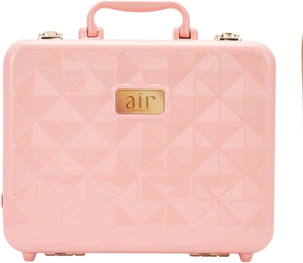 Air Makeup Beauty Box - Make up Bag with LED Lighted Mirror, Professional Mini/Large Cosmetic bag Organizer - Portable Vanity & Makeup Case for Travel (Beauty Box, Blush Pink)