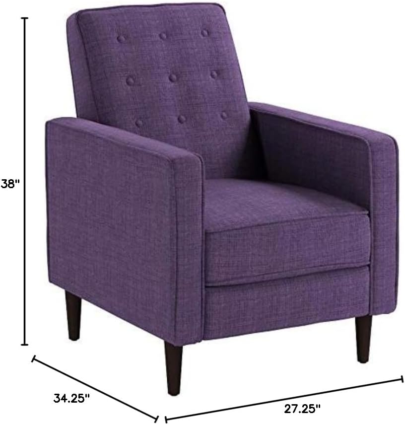 GDFStudio Christopher Knight Home Mervynn Mid-Century Modern Fabric Recliners, 2-Pcs Set, Muted Purple / Dark Espresso