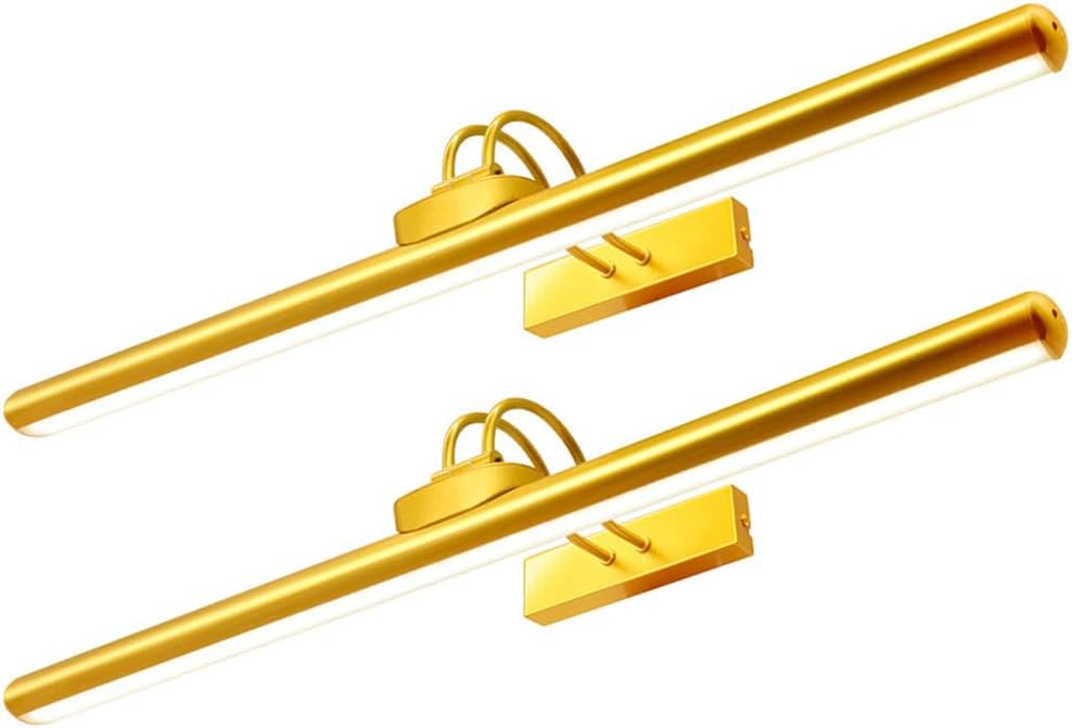 26' Wireless Picture Lights, Rechargeable Battery Art Display Light with Remote Control, Dimmable/Timer Off Dartboard Light, 3 Lighting Modes Full Metal Painting Display Lights (Gold-2 Pack)